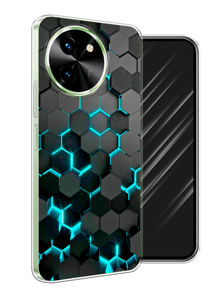 

Чехол Awog на Vivo T3x/Y38 5G "Соты бирюзовые", Черный;бирюзовый;синий, 2610750-1