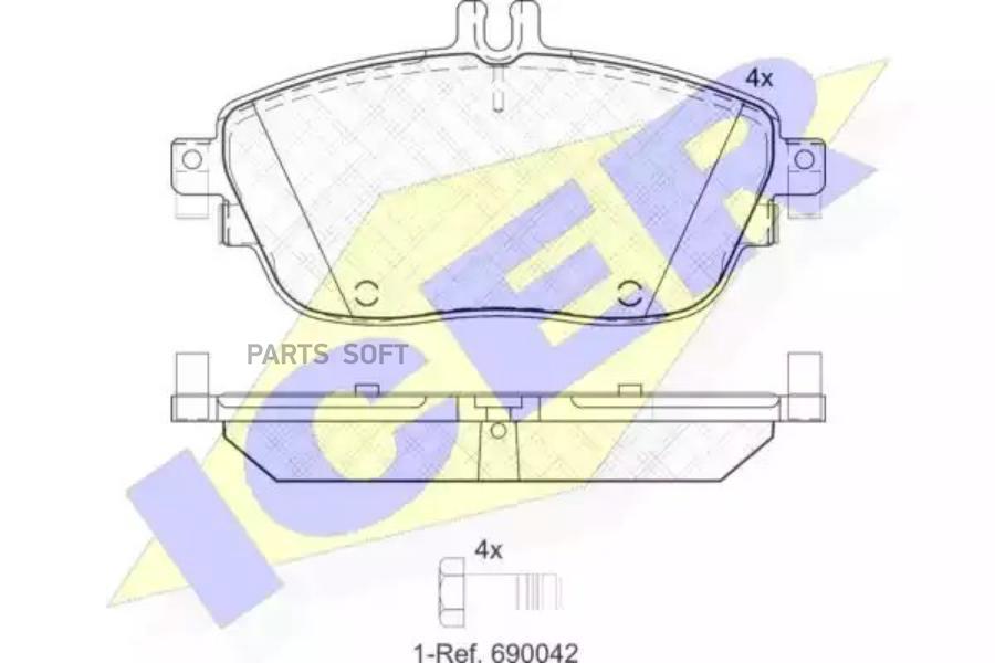 

Колодки торм.пер. MERCEDES-BENZ A W176, B W246 1.8-2.0 12-> ICER