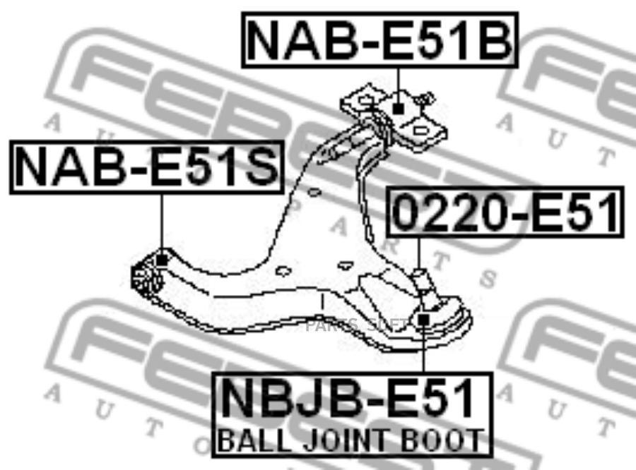 

FEBEST опора шаровая переднего рычага 0220E51