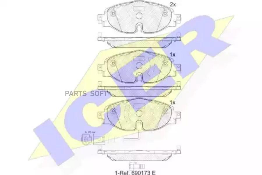 

Колодки торм.пер. AUDI A3 1.2/1.4/1.8/1.6D/2.0D 04/12-> ICER