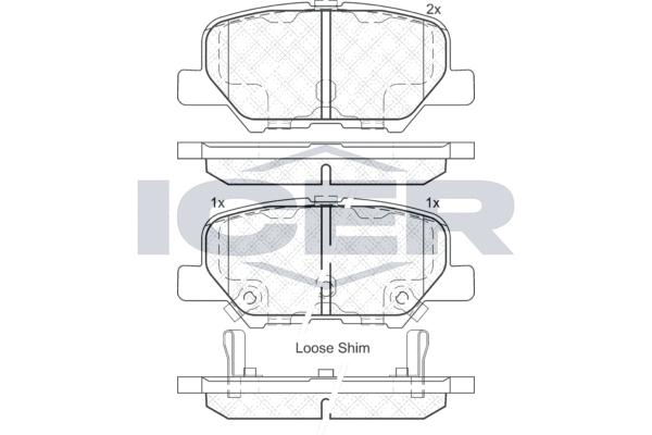 

Колодки торм.зад. CITROEN C4 12->/ MAZDA 6 12->/ MITSUBISHI ASX 10->/OUTLANDER 12->/ ICER