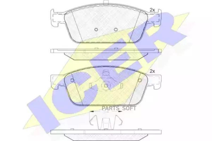 

Колодки торм. пер. FORD Focus III/ Kuga II 2.0 12-> ICER