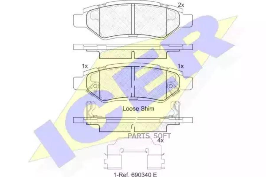 

Колодки торм. пер/зад CADILLAC/CHEVROLET/FORD/SAAB ICER