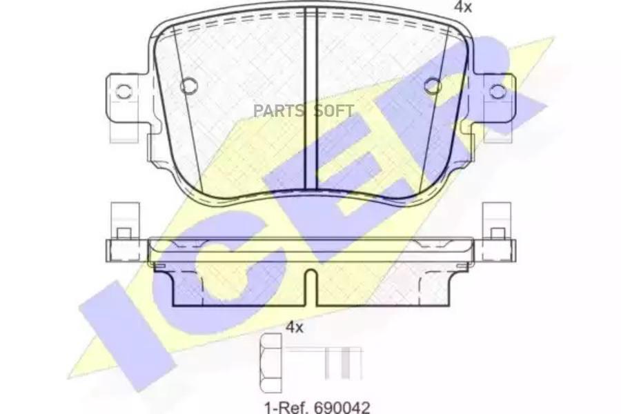 

Колодки торм.зад. SKODA Octavia 1,8TSI/2,0TDI 12-> ICER