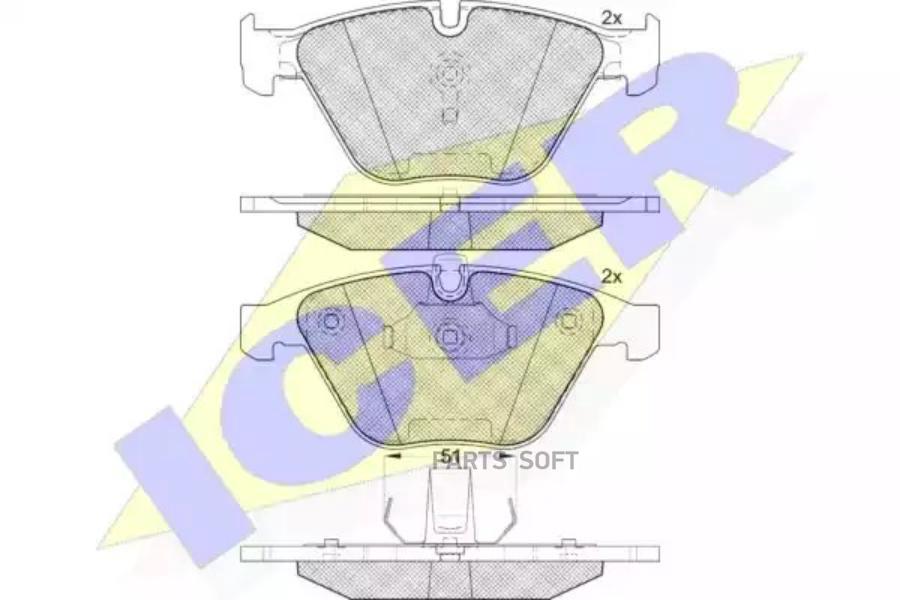 

Колодки торм.пер. BMW 5/6/7 (E60/E61/E63/E64/E65/E66) 07.03-> ICER