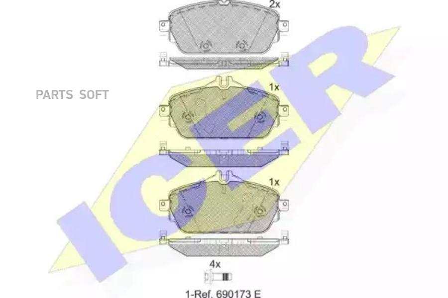 

Колодки торм.пер MERCEDES C-Class (W205/S205) 14-> ICER