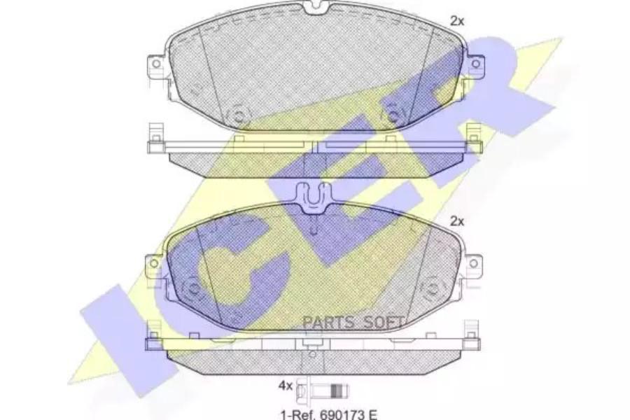 

Колодки торм.пер. MERCEDES C-Class (W205/S205) 14-> ICER