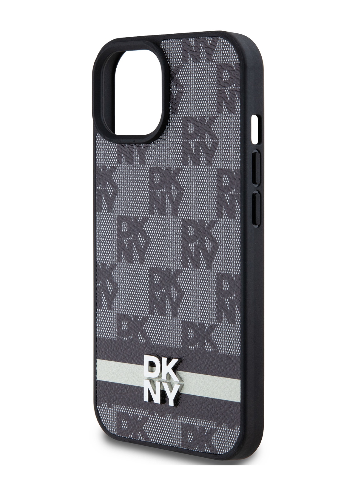 

Чехол DKNY для iPhone 15 с защитным бортиком для камеры, черный