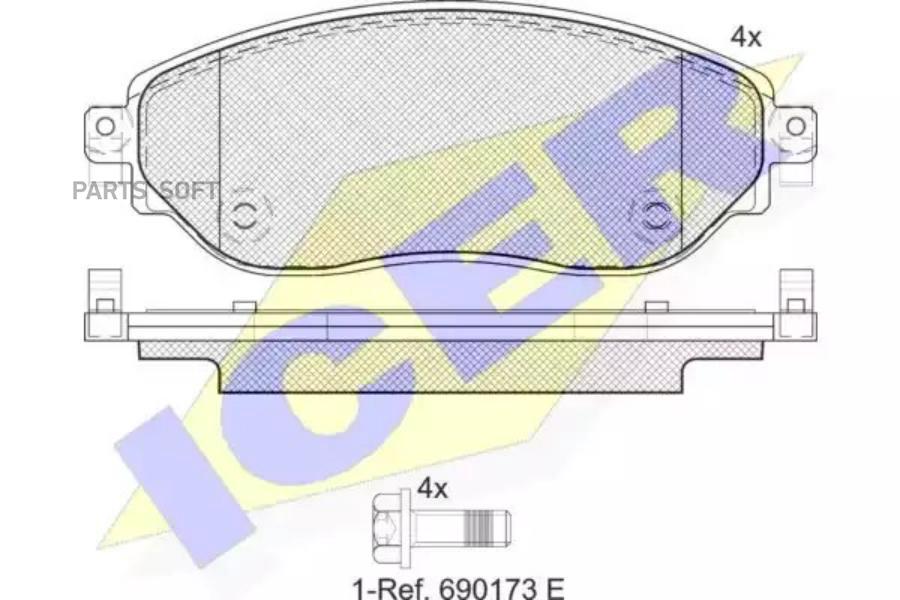 

Колодки торм. пер. RENAULT Trafic/ OPEL Vivaro 14-> ICER