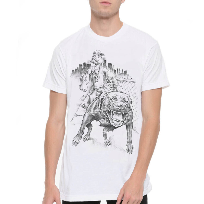

Футболка мужская Dream Shirts Моряк Попай 1000621222 белая 2XL, Моряк Попай 1000621222