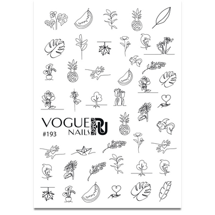 

Слайдер-дизайн Vogue Nails черный растения фрукты море