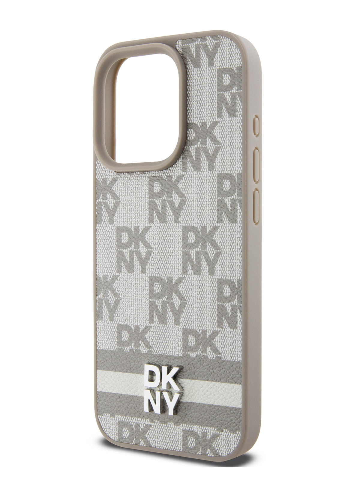 

Чехол DKNY для iPhone 15 Pro Max с защитным бортиком для камеры, бежевый