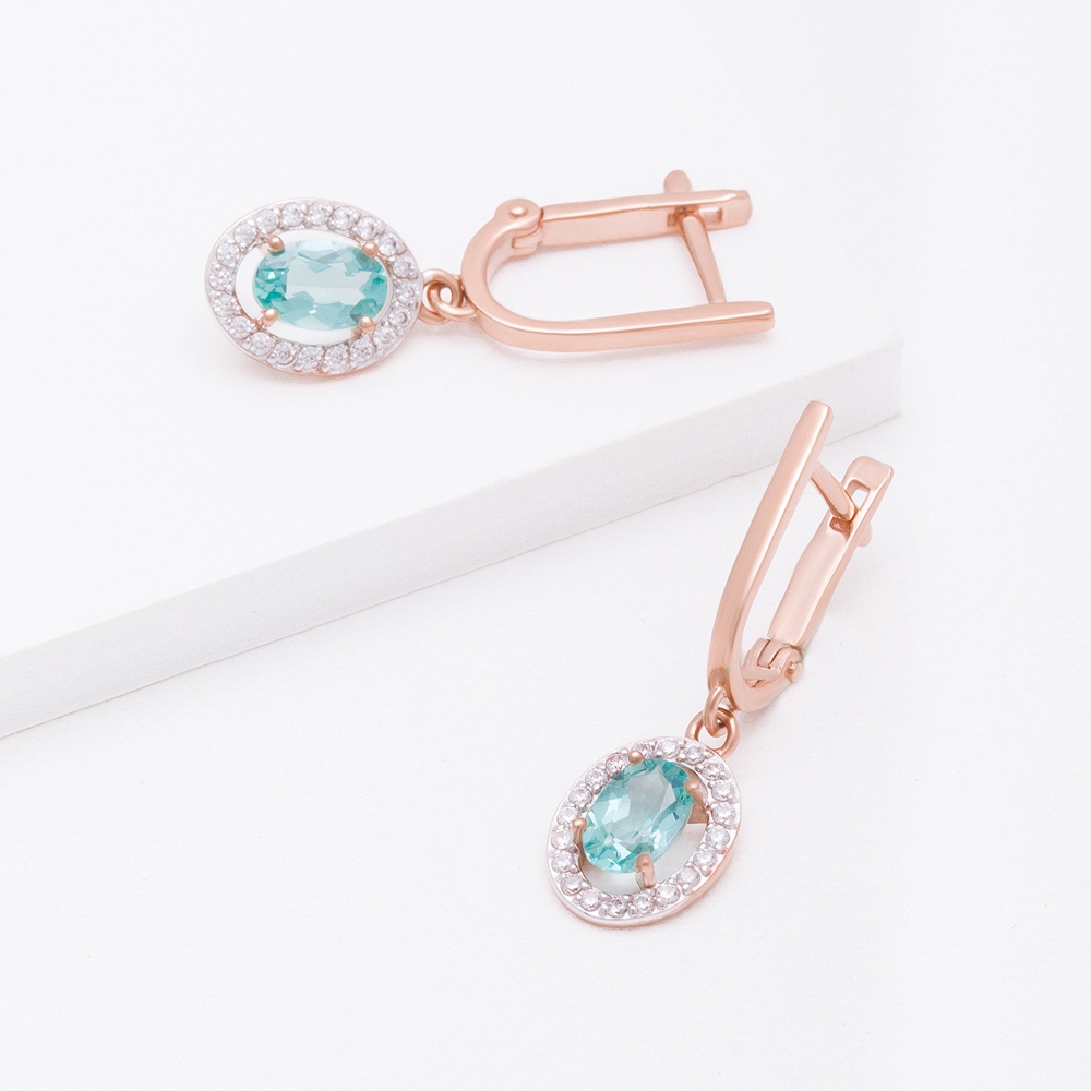 

Серьги женские из золота НАШЕ ЗОЛОТО НЮ09562902010050061, ситал/фианит, НЮ09562902010050061