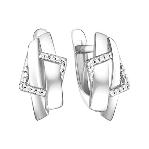 

Серьги из серебра с фианитом Яхонт Ювелирный 206619, 206619