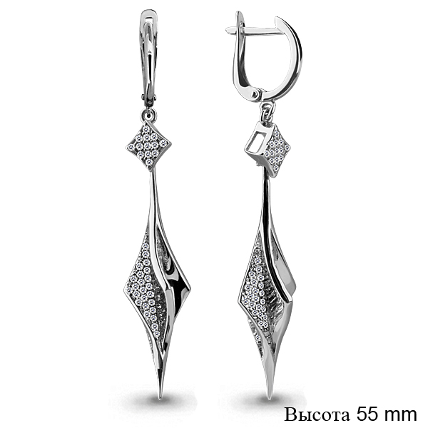 

Серьги из серебра с фианитом Yahont 207232, 207232