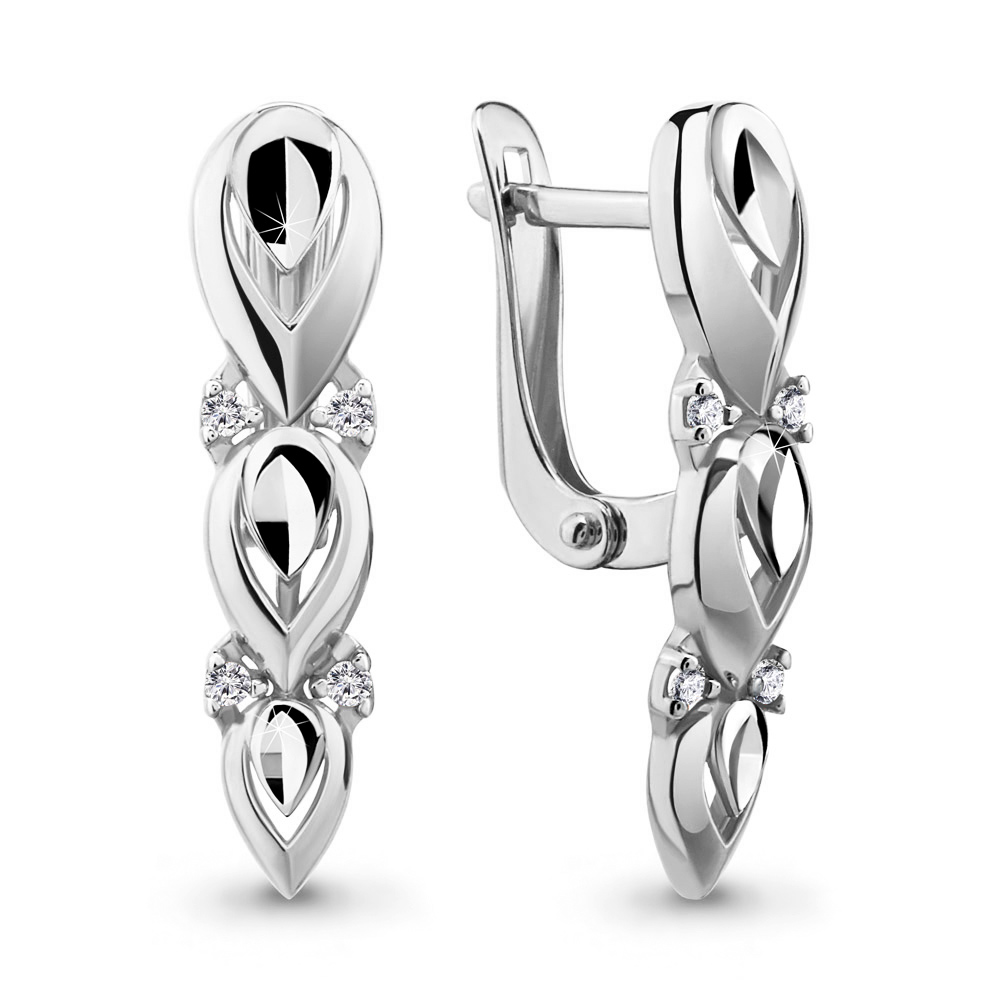 

Серьги из серебра с фианитом Яхонт Ювелирный 207243, 207243