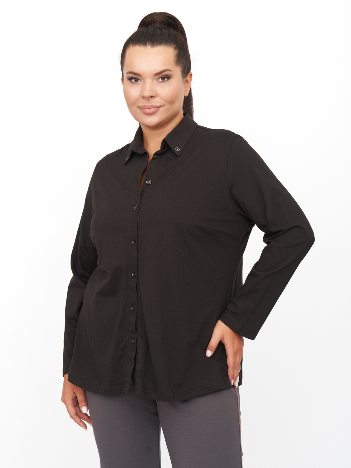 Блуза женская ZORY ZBL23101 черная 60-62 RU