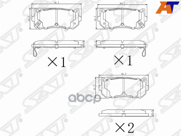 

Колодки Тормозные Зад Kia Spectra/Shuma/Carens 01-06 Sat арт. ST-0K9A02628Z