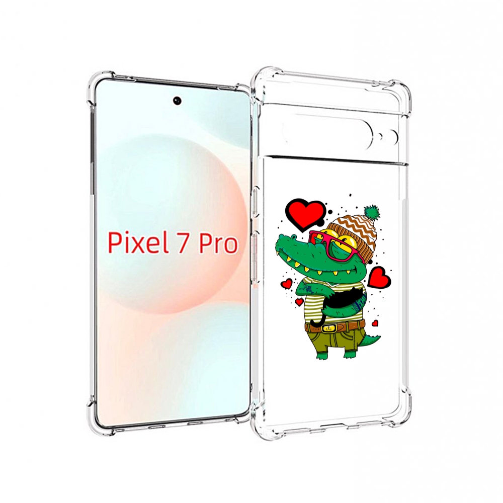 

Чехол Mypads Влюбленный Крокодил Для Google Pixel 7 Pro, Прозрачный, Tocco
