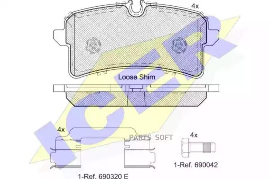 

ICER Колодки торм.зад. AUDI A7/A8 09->, BENTLEY Mulsanne 09->, PORSCHE Macan 14->