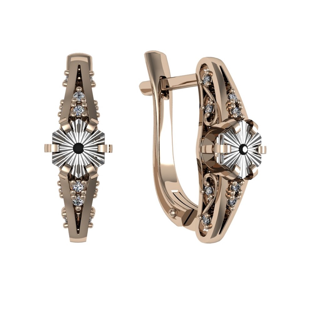 Серьги из серебра с бриллиантом ПРИВОЛЖСКИЙ ЮВЕЛИР 306439-BR73FA11