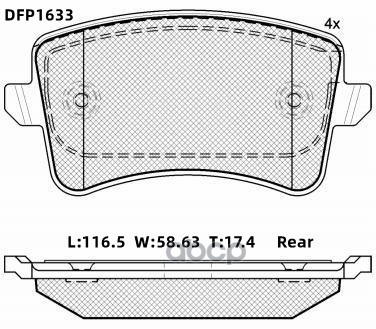 

Тормозные колодки DOUBLE FORCE дисковые DFP1633