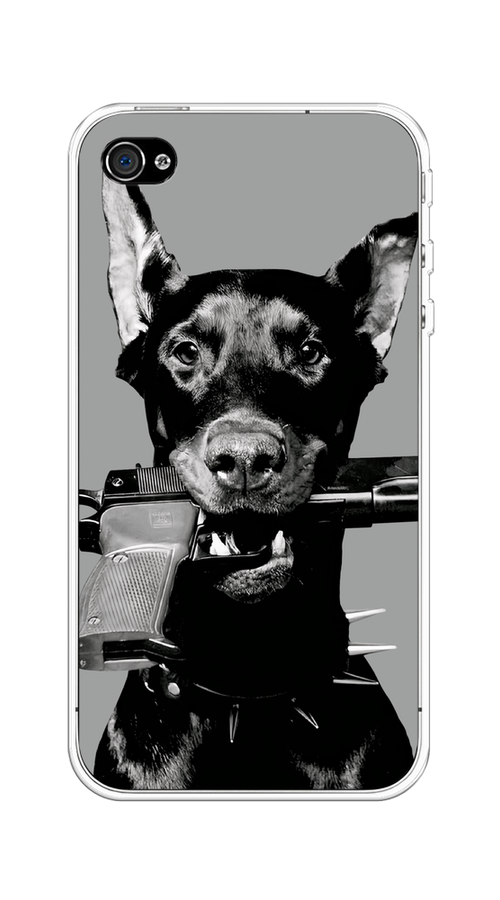 

Чехол Awog на Apple iPhone 4/4S "Доберман", Серый, 10150-1