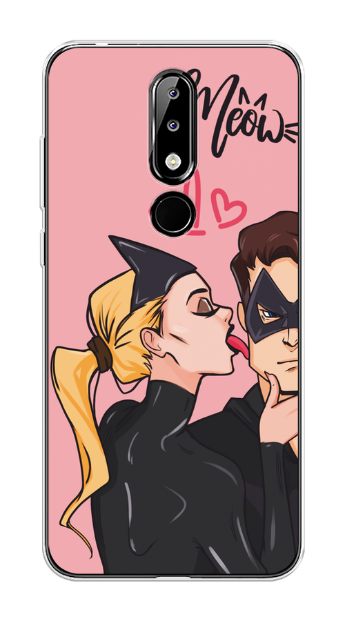 

Чехол Awog на Nokia 5.1 Plus (X5) "Kiss of Cat Woman", Розовый;черный;бежевый, 121950-1