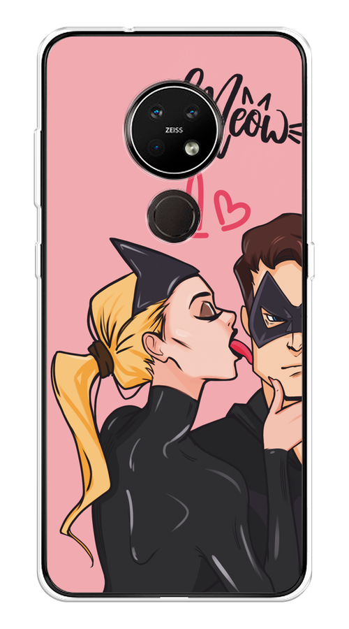 

Чехол Awog на Nokia 6.2/7.2 "Kiss of Cat Woman", Розовый;черный;бежевый, 123050-1