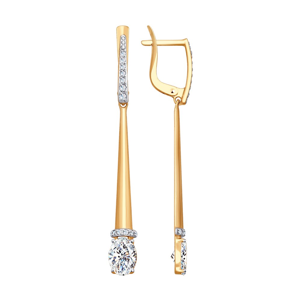 

Серьги из желтого золота со swarovski Яхонт Ювелирный 208935, 208935
