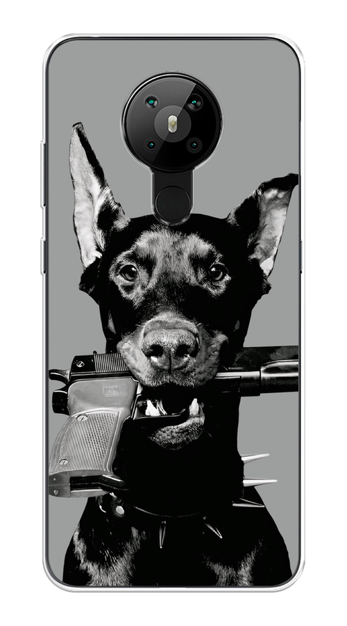 

Чехол Awog на Nokia 5.3 "Доберман", Серый, 123450-1