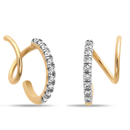 

Серьги из желтого золота с фианитом Яхонт Ювелирный 209198, 209198