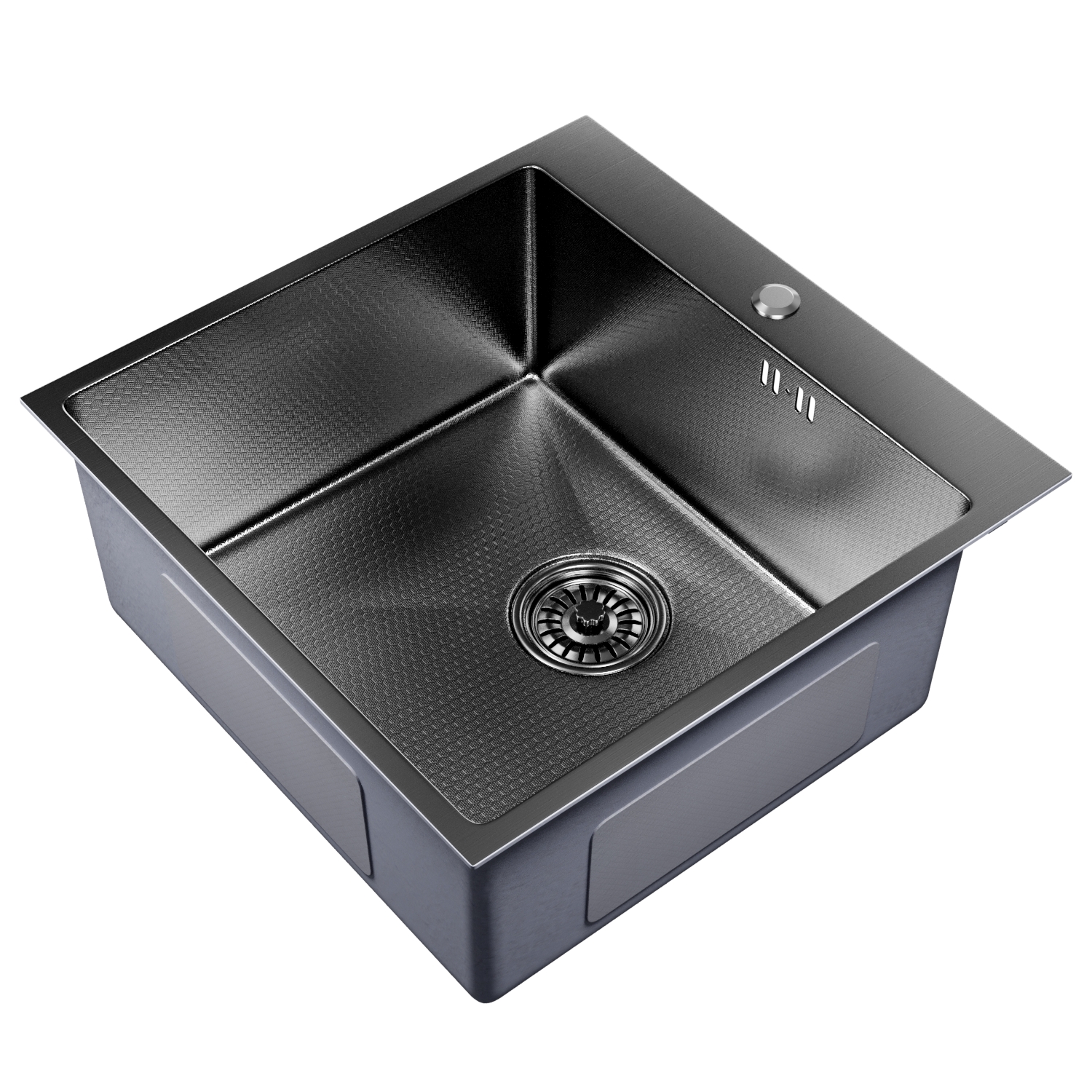 

Мойка для кухни MIXLINE PRO 50х50 с сифоном цвет черный графит НАНО, Графит;черный