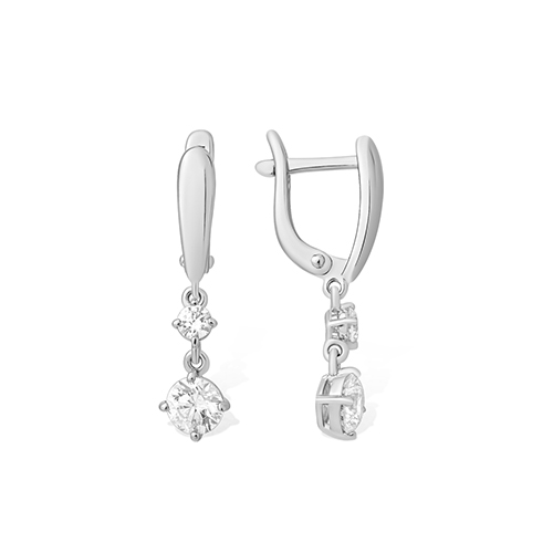 

Серьги из серебра с фианитом Яхонт Ювелирный 210019, 210019