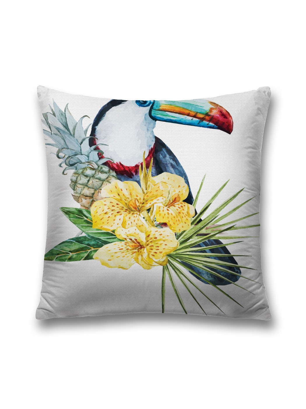 

Наволочка JoyArty декоративная "Тукан с ананасом" на молнии, 45x45 см, Голубой