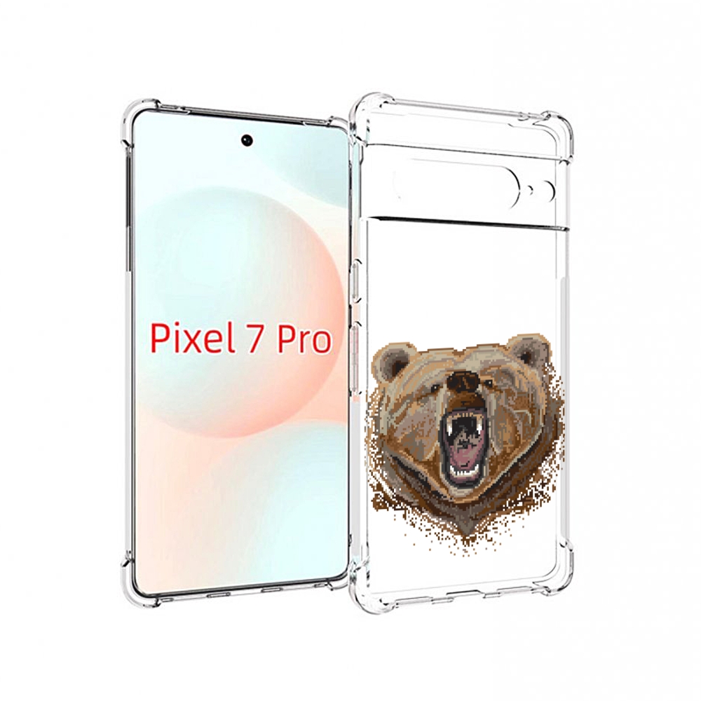 

Чехол Mypads Пиксельный Медведь Для Google Pixel 7 Pro, Прозрачный, Tocco