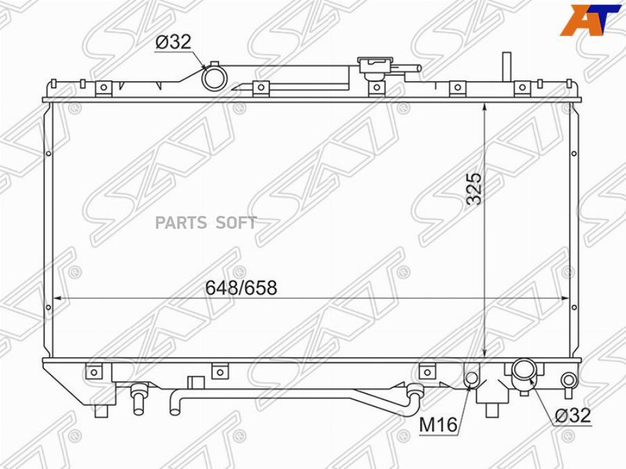 

SAT Радиатор TOYOTA CORONA/CARINA/CALDINA ST19# 3S/4S 92-96