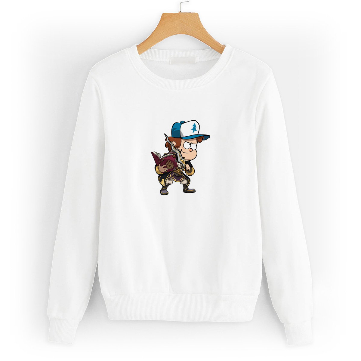 

Свитшот белый CoolPodarok Гравити Фолз Gravity falls 4(мальчик с кривым кинжалом и книгой), 8W041293