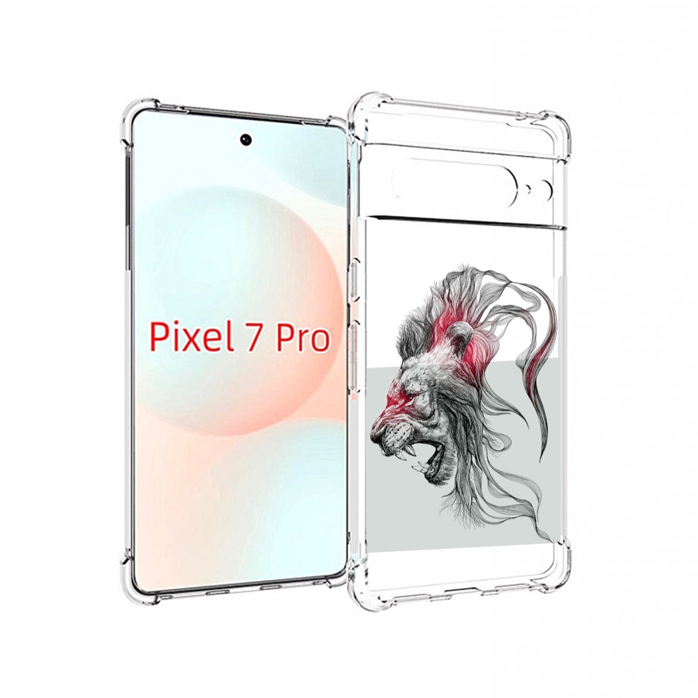 

Чехол Mypads Разъяренный Лев Для Google Pixel 7 Pro, Прозрачный, Tocco