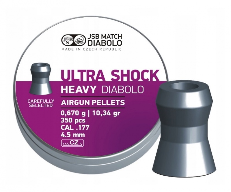 

Пульки JSB Ultra Shock Heavy 4,5 мм (350 шт) JSBUSH67 Пульки JSB, Серебристый, Ultra Shock Heavy