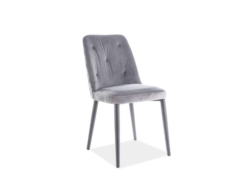 

Стул Signal DURAN VELVET серый, ножки черные, тк. BL14, DURAN VELVET