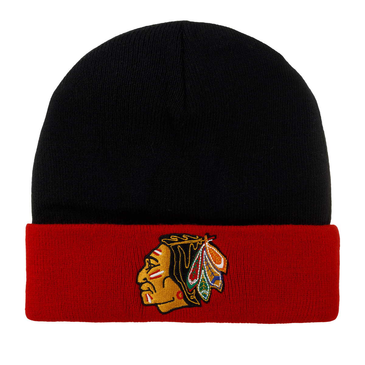 Шапка унисекс Mitchell&Ness MN-NHL-EU174-CHIBLA-Chicagohawks черная/красная, one size