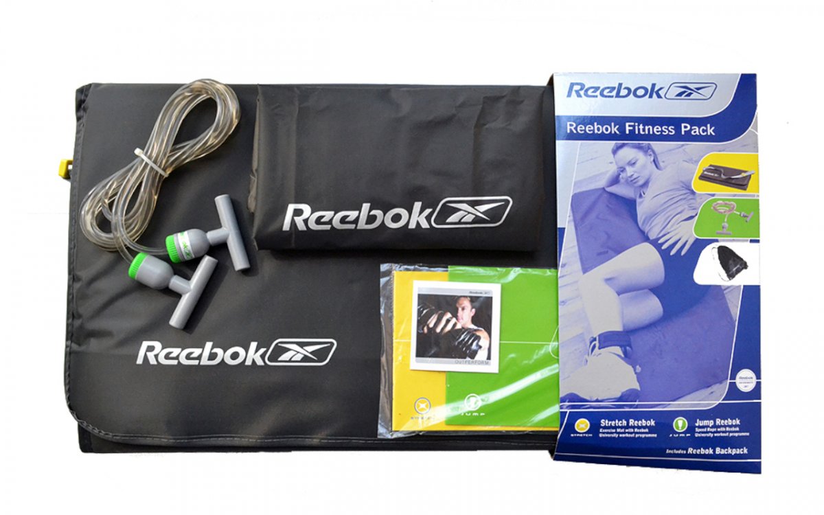 

Комплект аксесуаров REEBOK для аэробики (коврик, сумка, скакалка), Черный