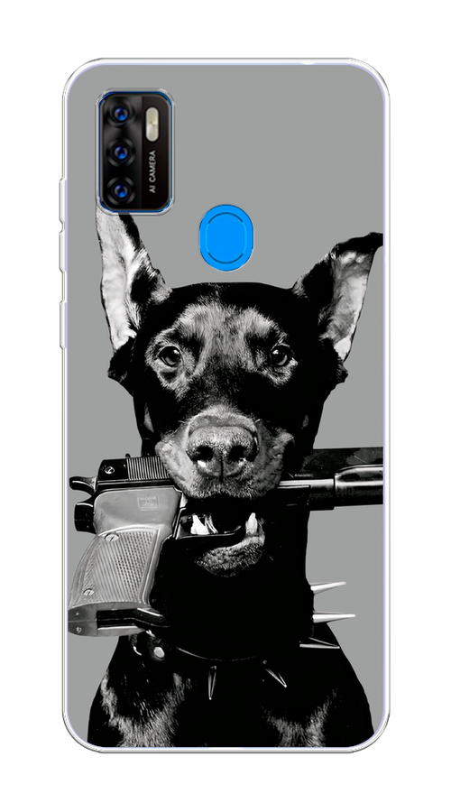 

Чехол Awog на ZTE Blade A7s 2020 "Доберман", Серый, 133950-1