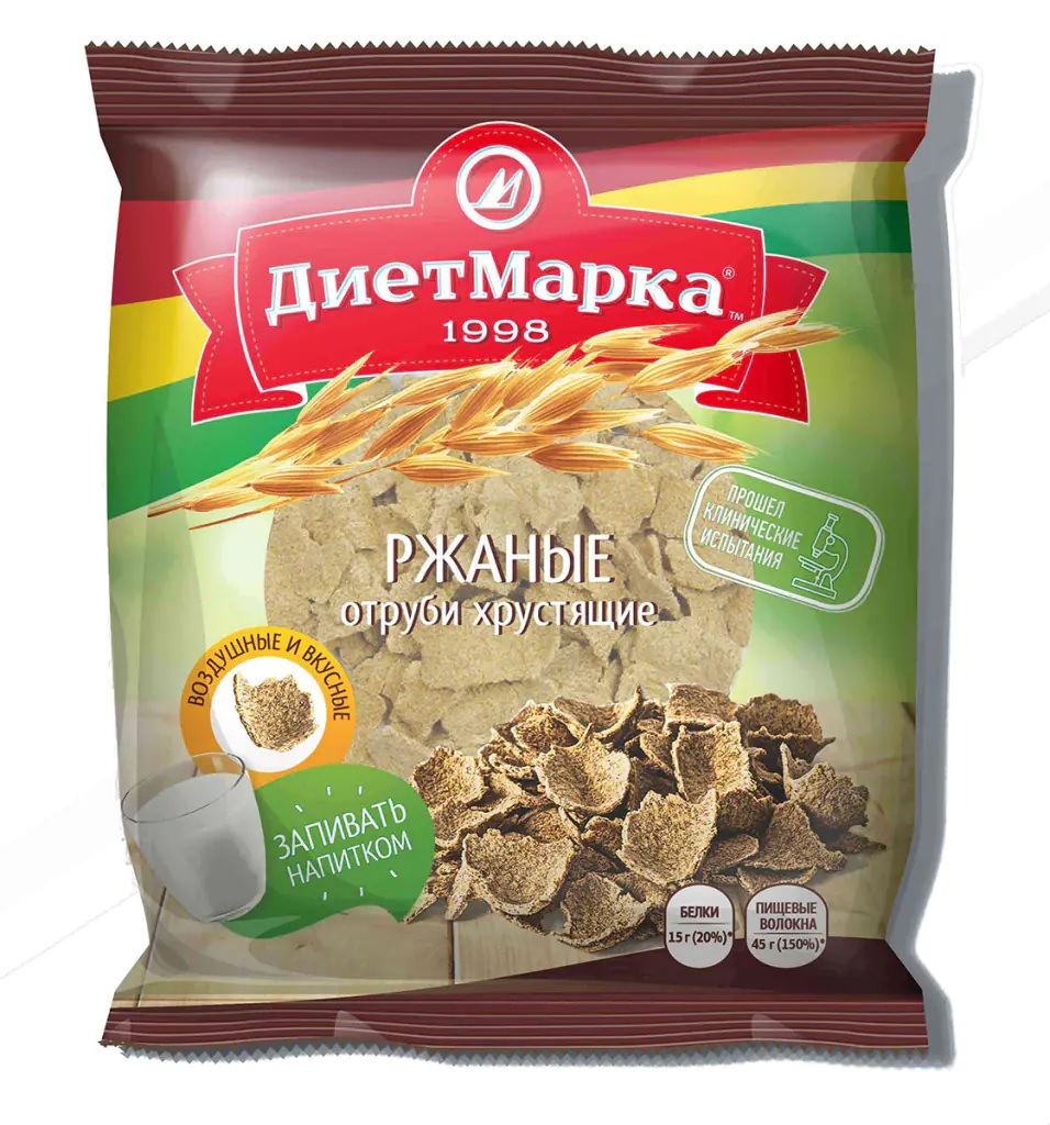 Отруби ДиетМарка хрустящие №29, ржаные, 100 г х 6 шт