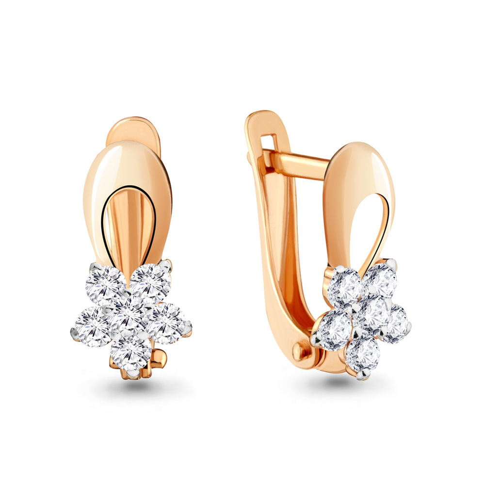 

Серьги из красного золота ЯХОНТ Золотой 210742, фианит, 210742