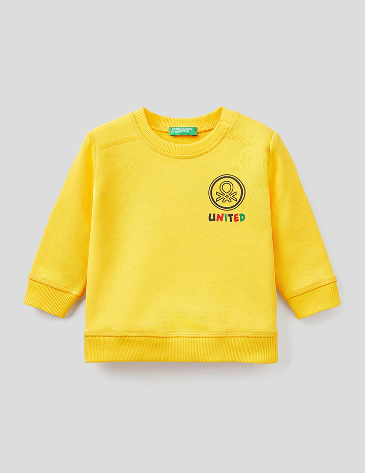

Свитшот для мальчиков Benetton цв. желтый р.98, 21A_3J70C15BW