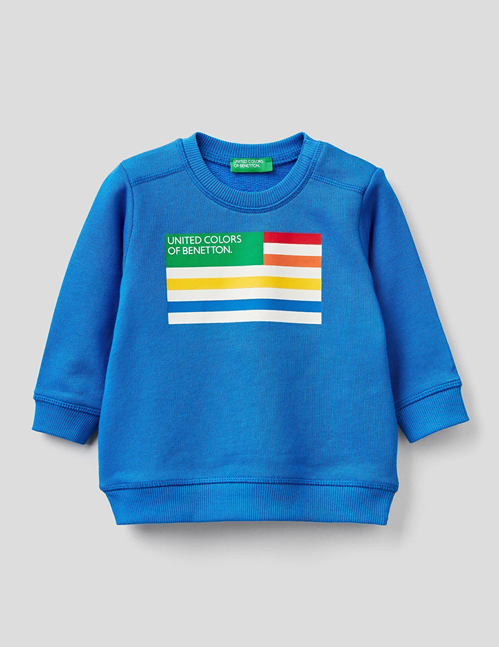 

Свитшот для мальчиков Benetton цв. синий р.80, 21A_3J70C15BW