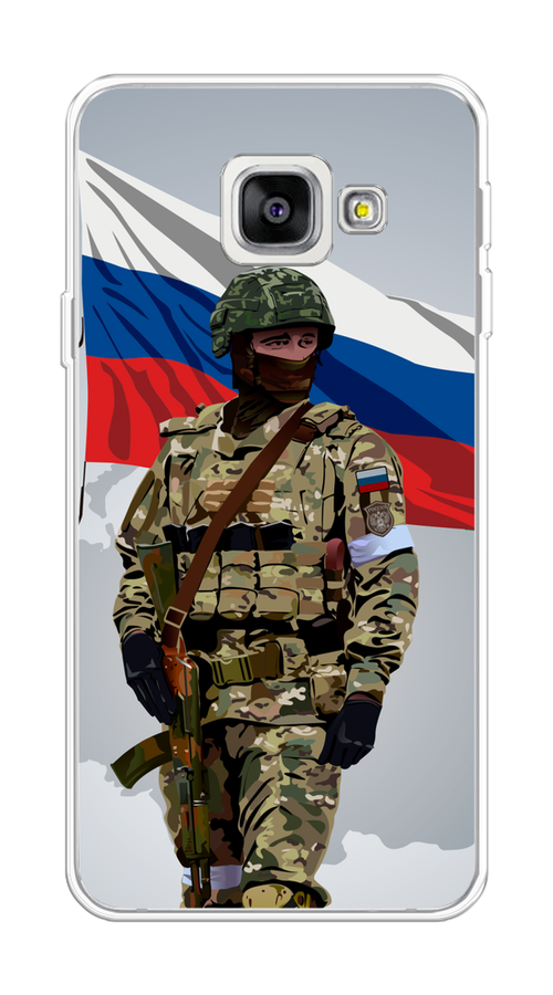 

Чехол Awog на Samsung Galaxy A3 2016 "Солдат с флагом", Белый;синий;красный;зеленый, 20250-1