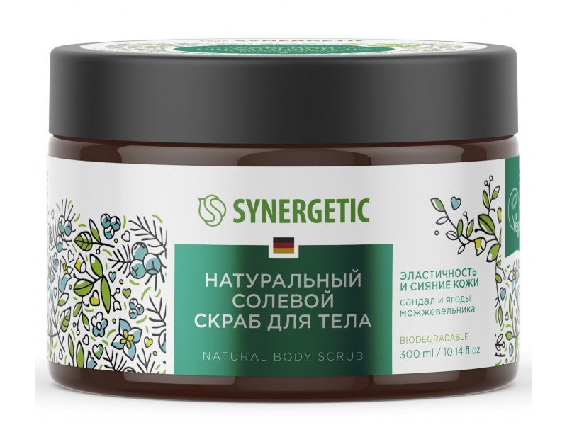 

Скраб для тела Synergetic Эластичность и сияние кожи, сандал и ягоды можжевельника, 300 мл